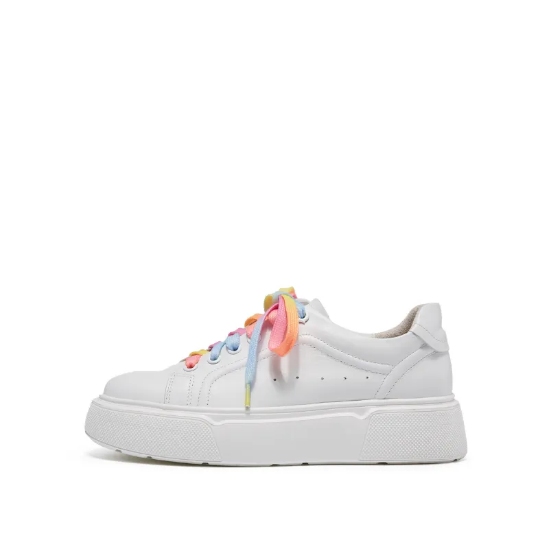 Ladies Rainbow Lace Up Sneaker 5701 MLT