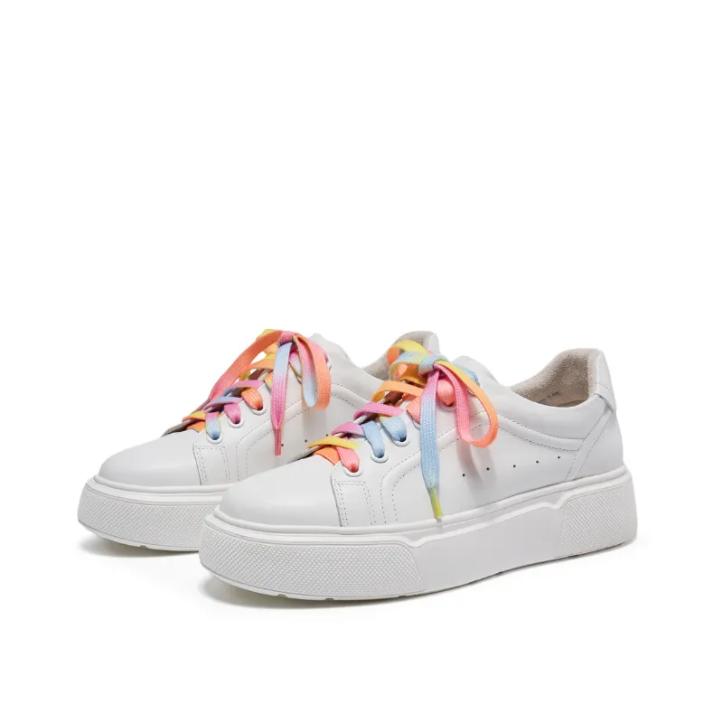 Ladies Rainbow Lace Up Sneaker 5701 MLT