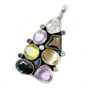 Large Statement Multi Gemstone Pendant