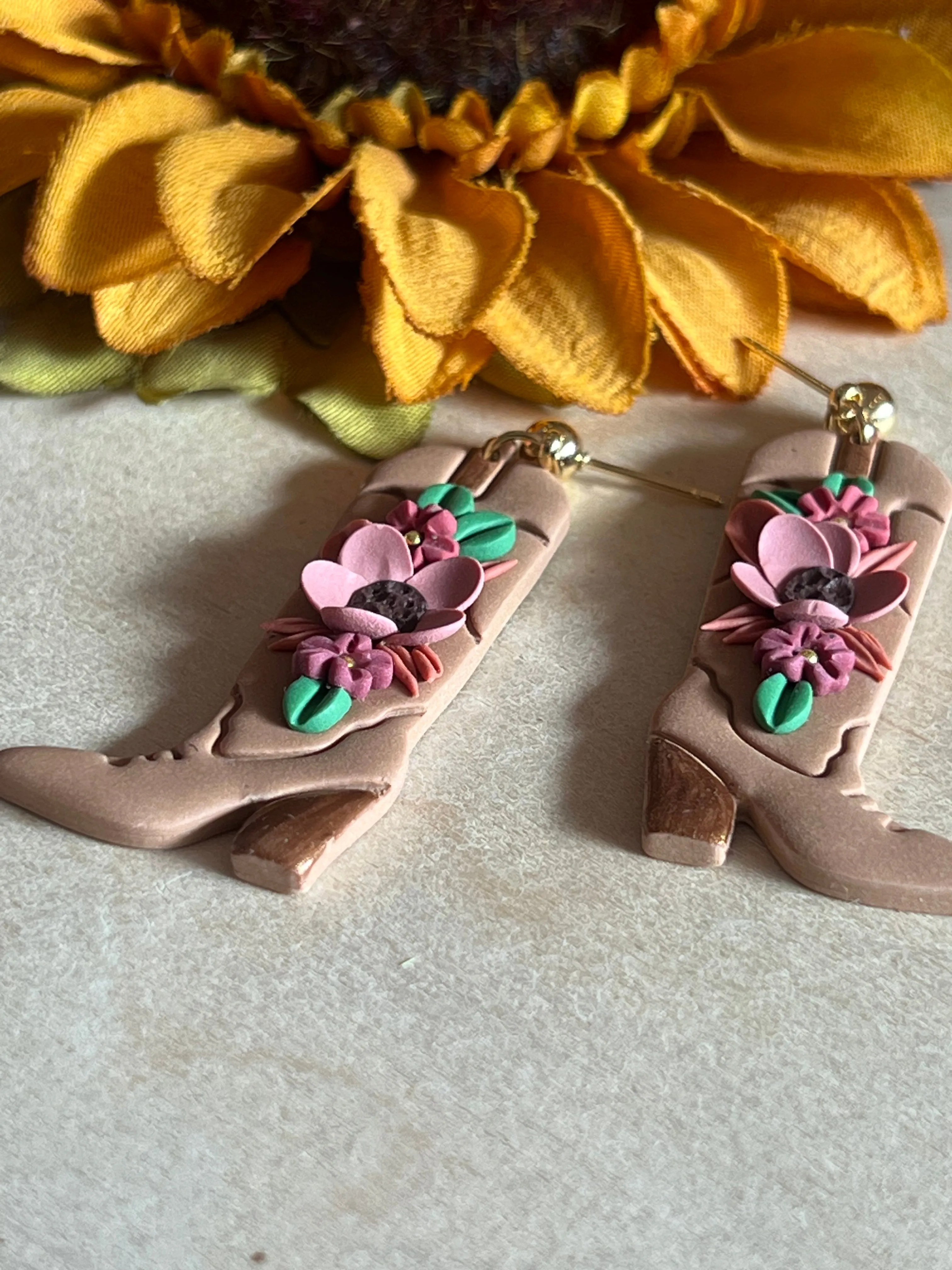 Long Tall Texan Handmade Clay Earrings