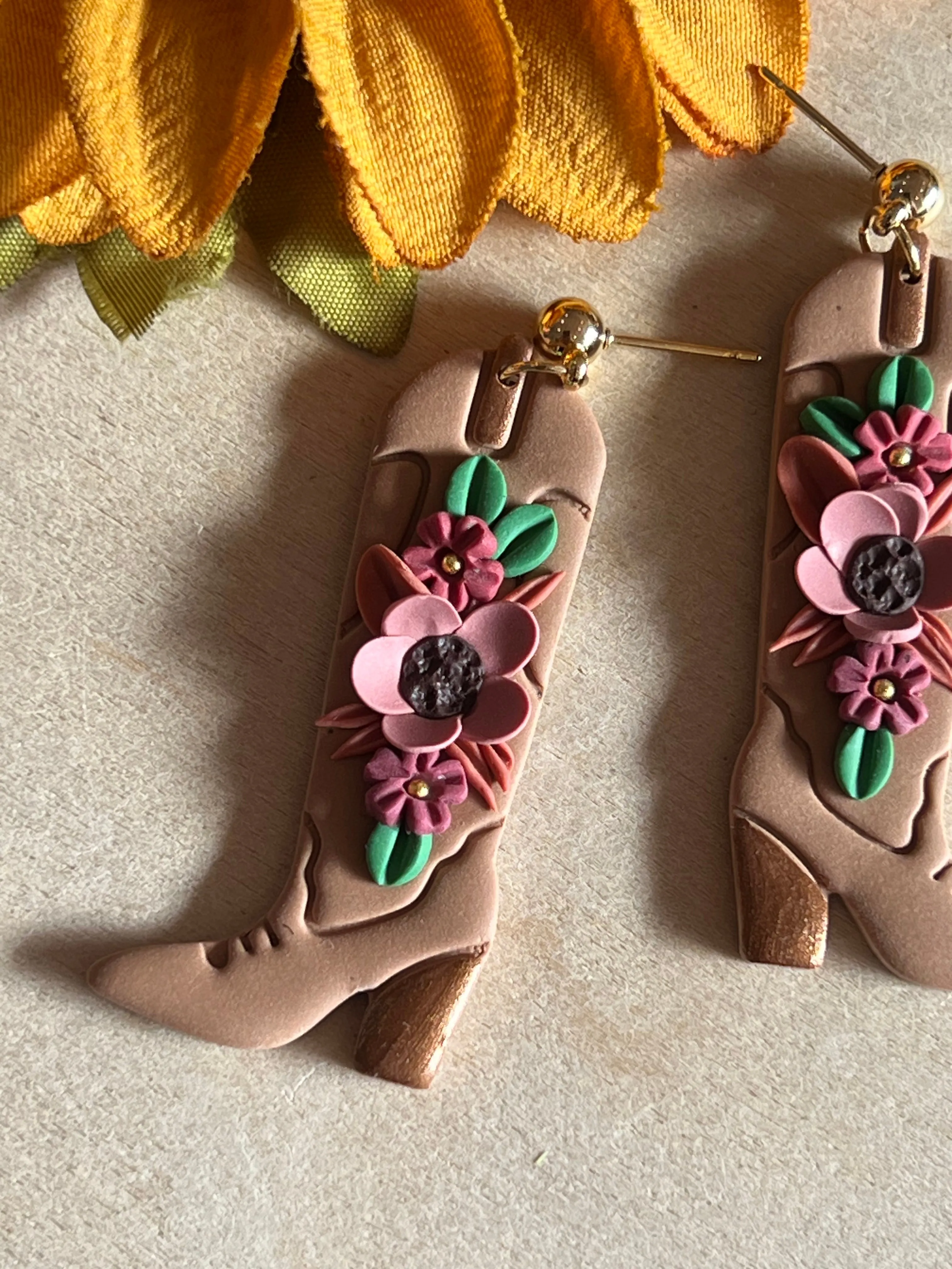 Long Tall Texan Handmade Clay Earrings