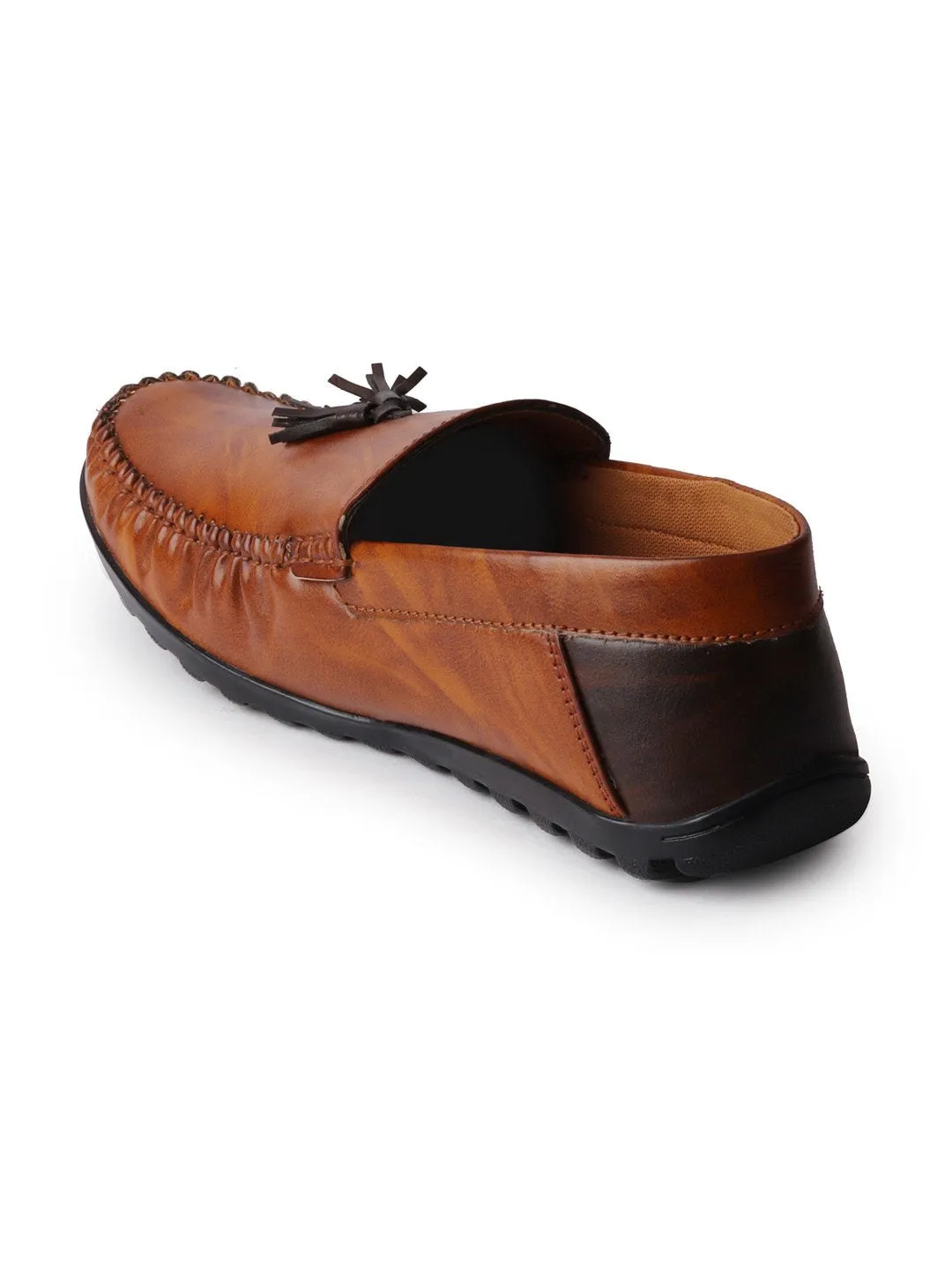 Men Tan Casual Slip-On Loafers