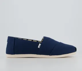 Mens Toms Classic Alpargata Navy Recycled Cotton Canvas