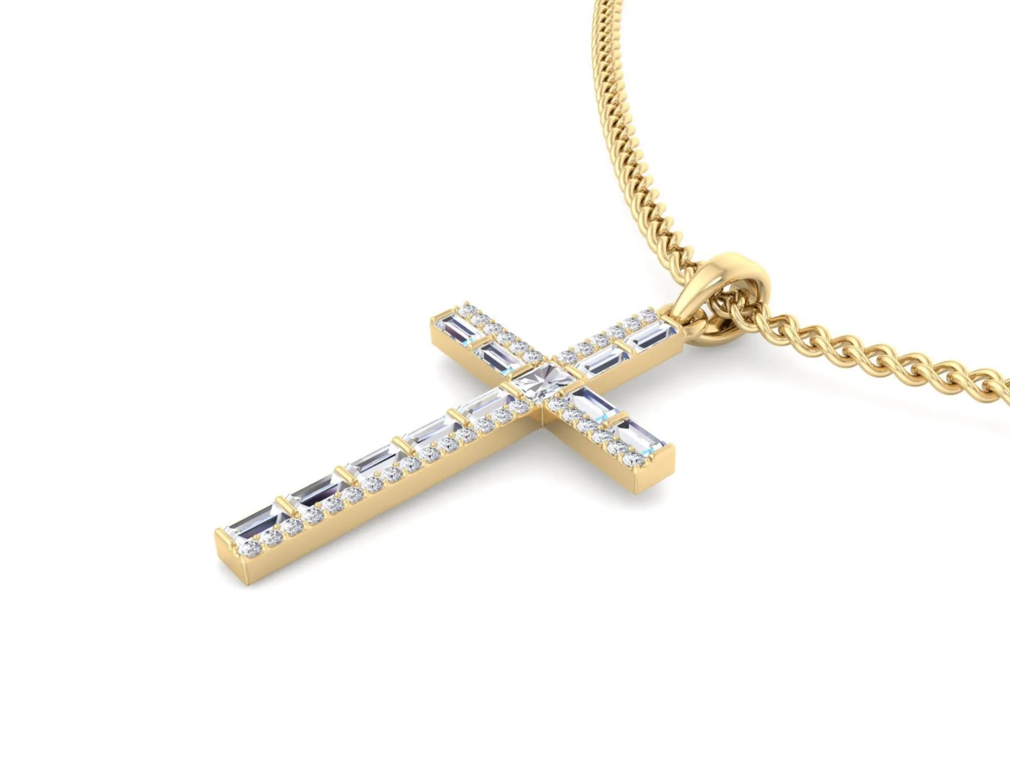 Mini Diamond Cross Necklace  PN 1