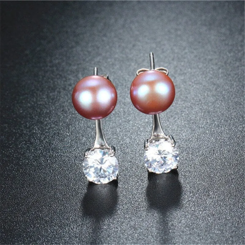 Pearl Diamond Stud Earrings