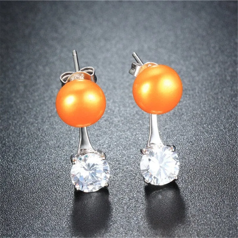 Pearl Diamond Stud Earrings