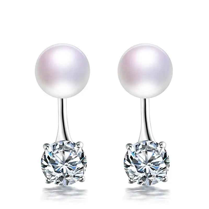 Pearl Diamond Stud Earrings