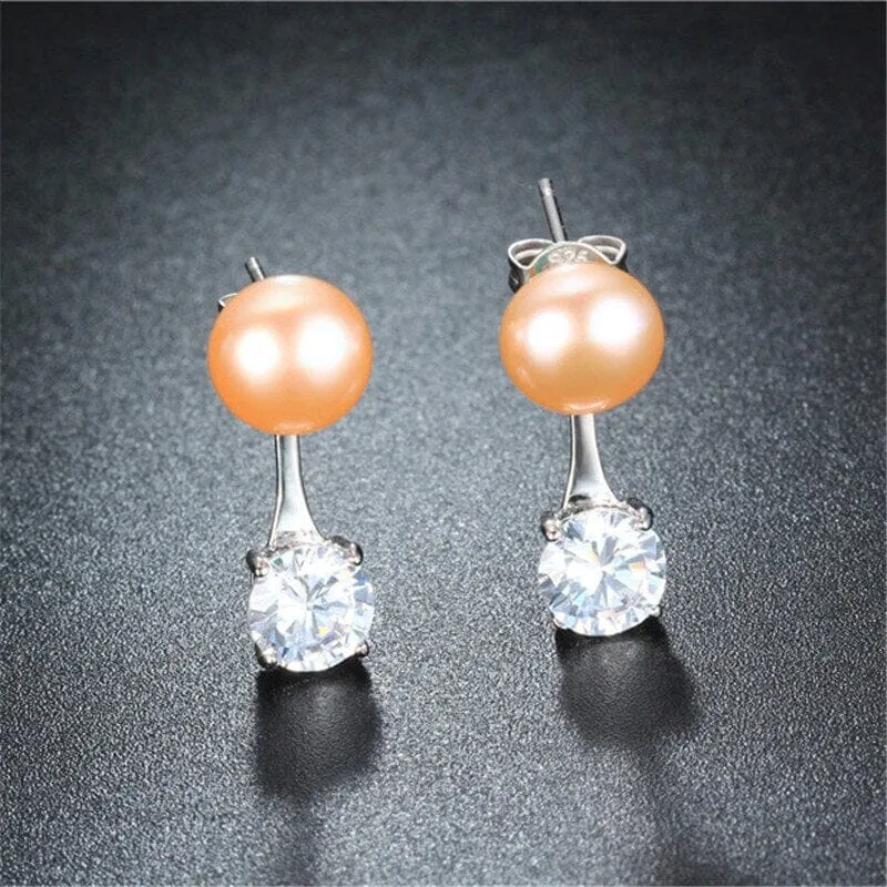 Pearl Diamond Stud Earrings