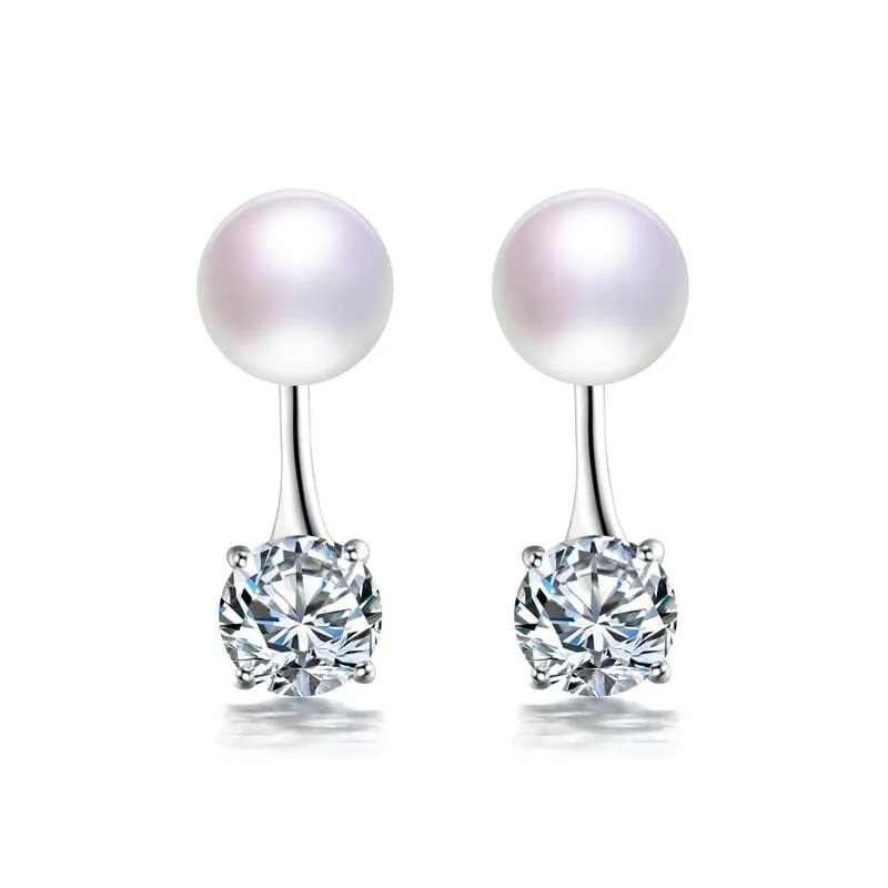 Pearl Diamond Stud Earrings