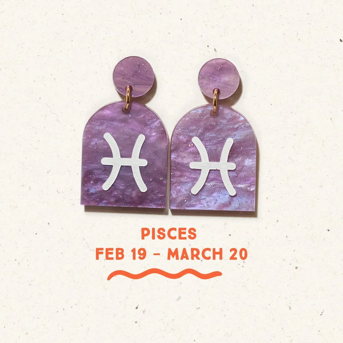 Pisces Zodiac Earrings