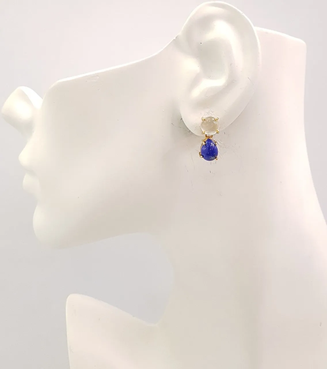 Prehnite & Lapis Lazuli Separates Earrings