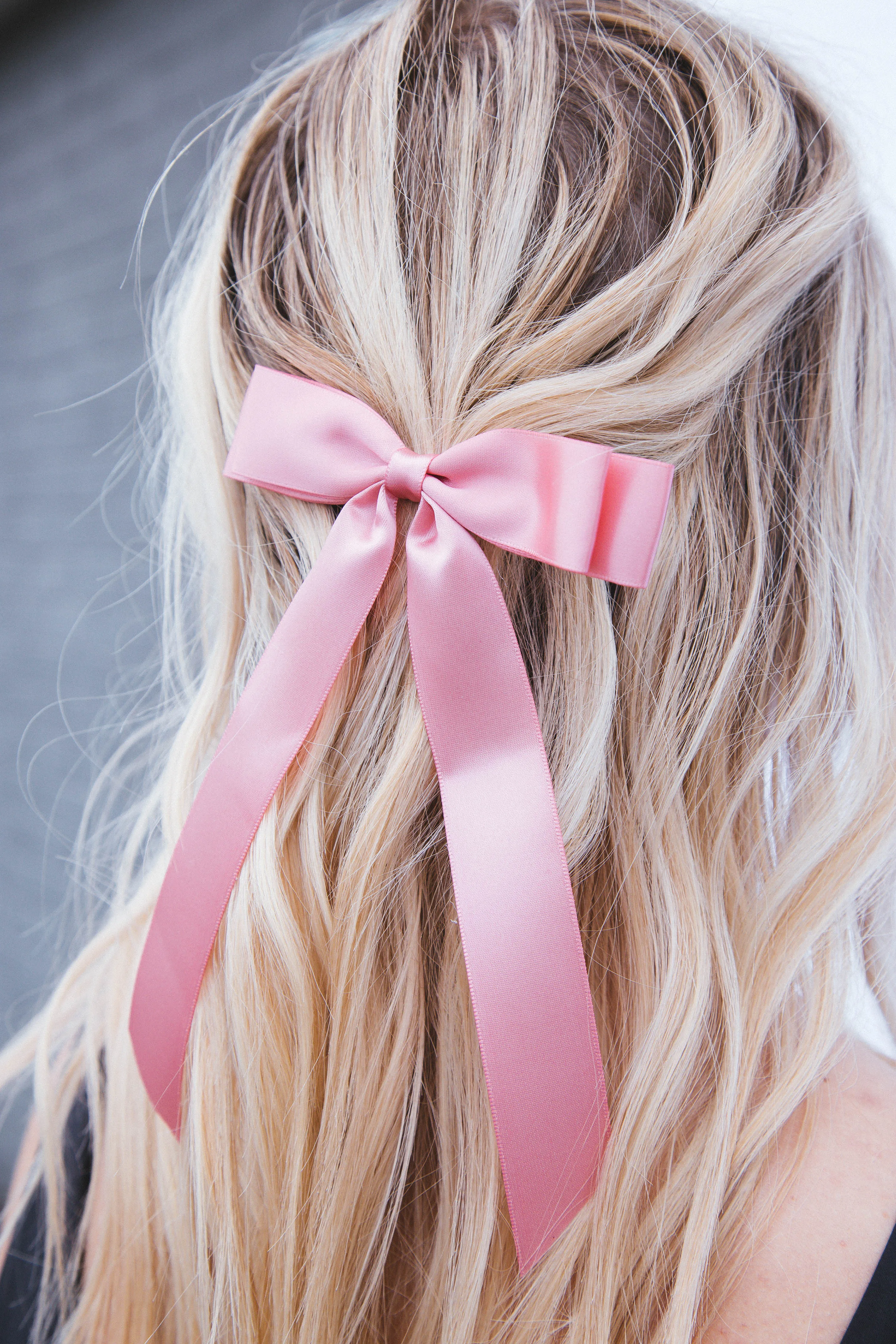 Ribbon Bow Hair Clip, Rose