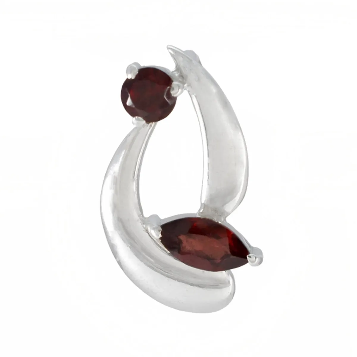 Riyo Aesthetic Gemstone Multi Faceted Red Garnet 1049 Sterling Silver Pendant Gift For Birthday