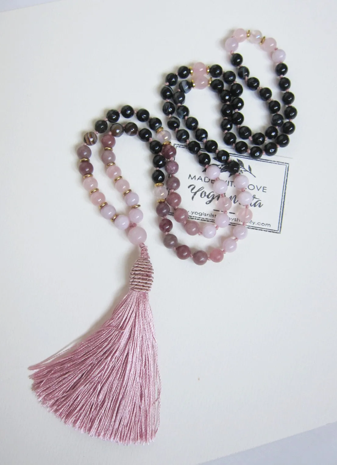 SALE - The Pink Moon Mala Necklace