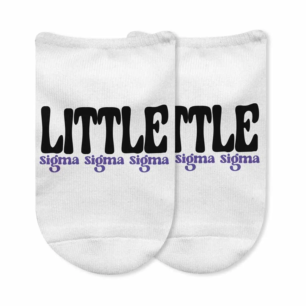 Sigma Sigma Sigma No Show Socks for Bigs and Littles