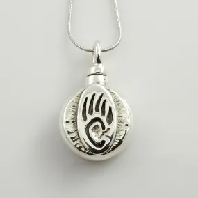 Sterling Silver Bear Paw Urn Pendant