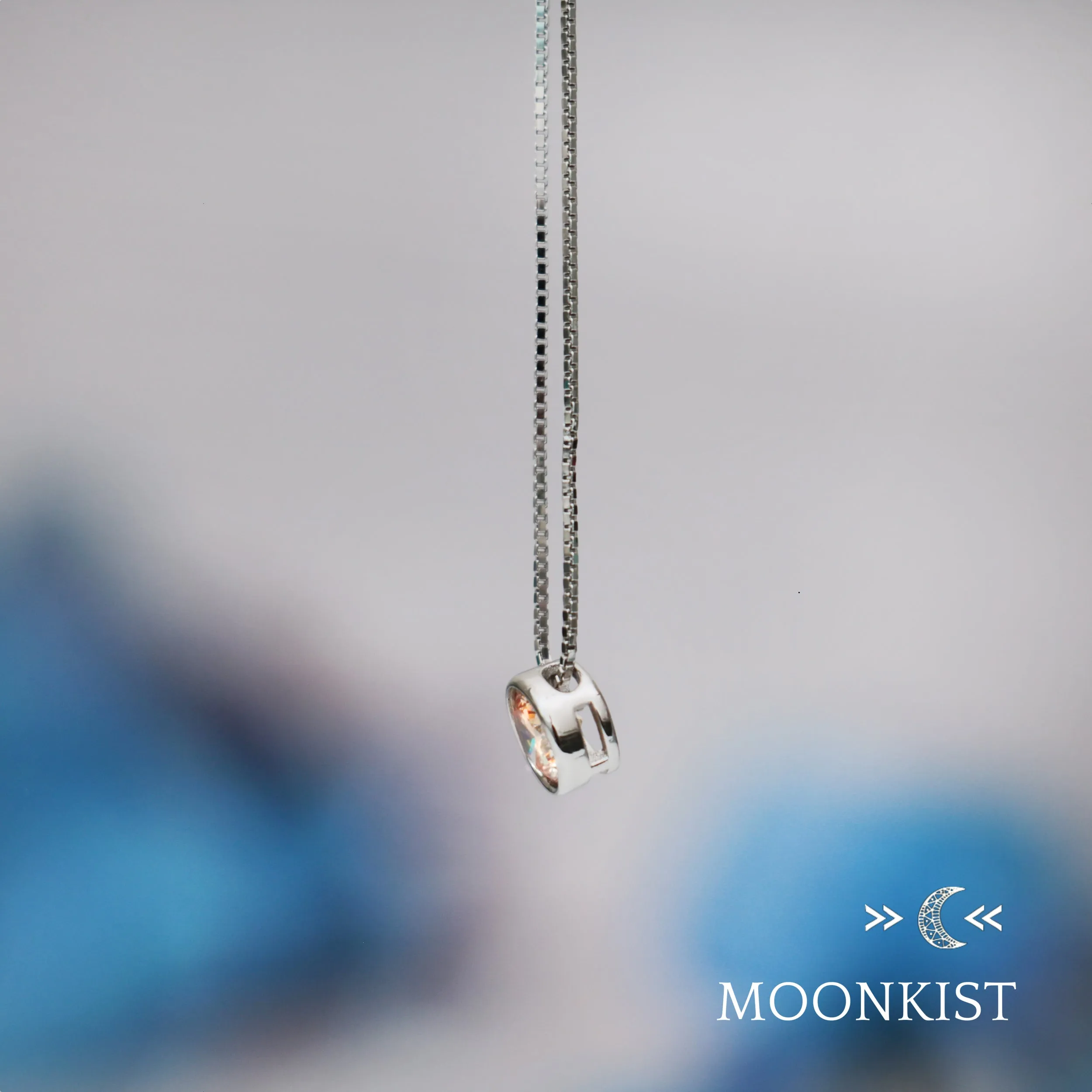 Sterling Silver Dainty Citrine CZ Floating Pendant | Moonkist Designs