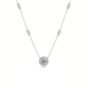 Stunning 925 Sterling Silver Moissanite Clavicle Chain Necklace - Elegant and Simple Design for Everyday Wear