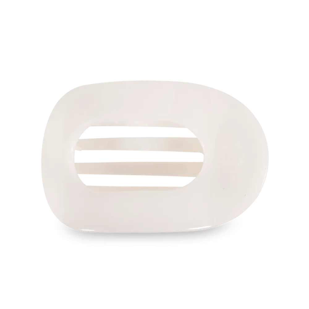 Teleties Small Coconut White Flat Round Clip