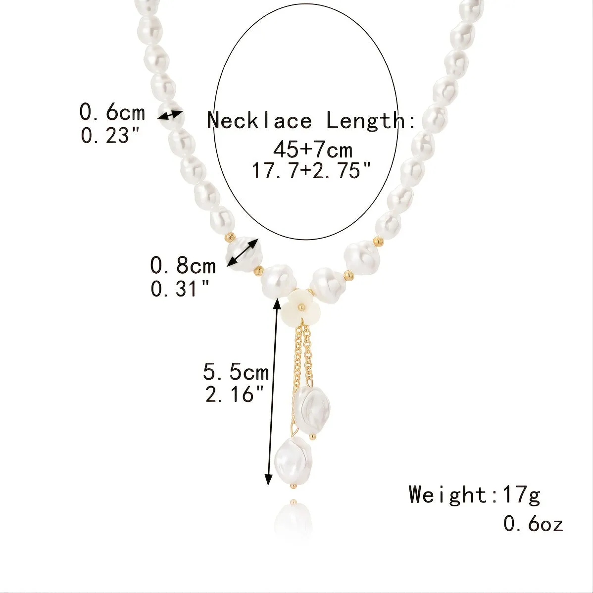 Trendy 2023 Baroque Pearl Pendant Necklace - Great Quality, Lightweight & Perfect Gift