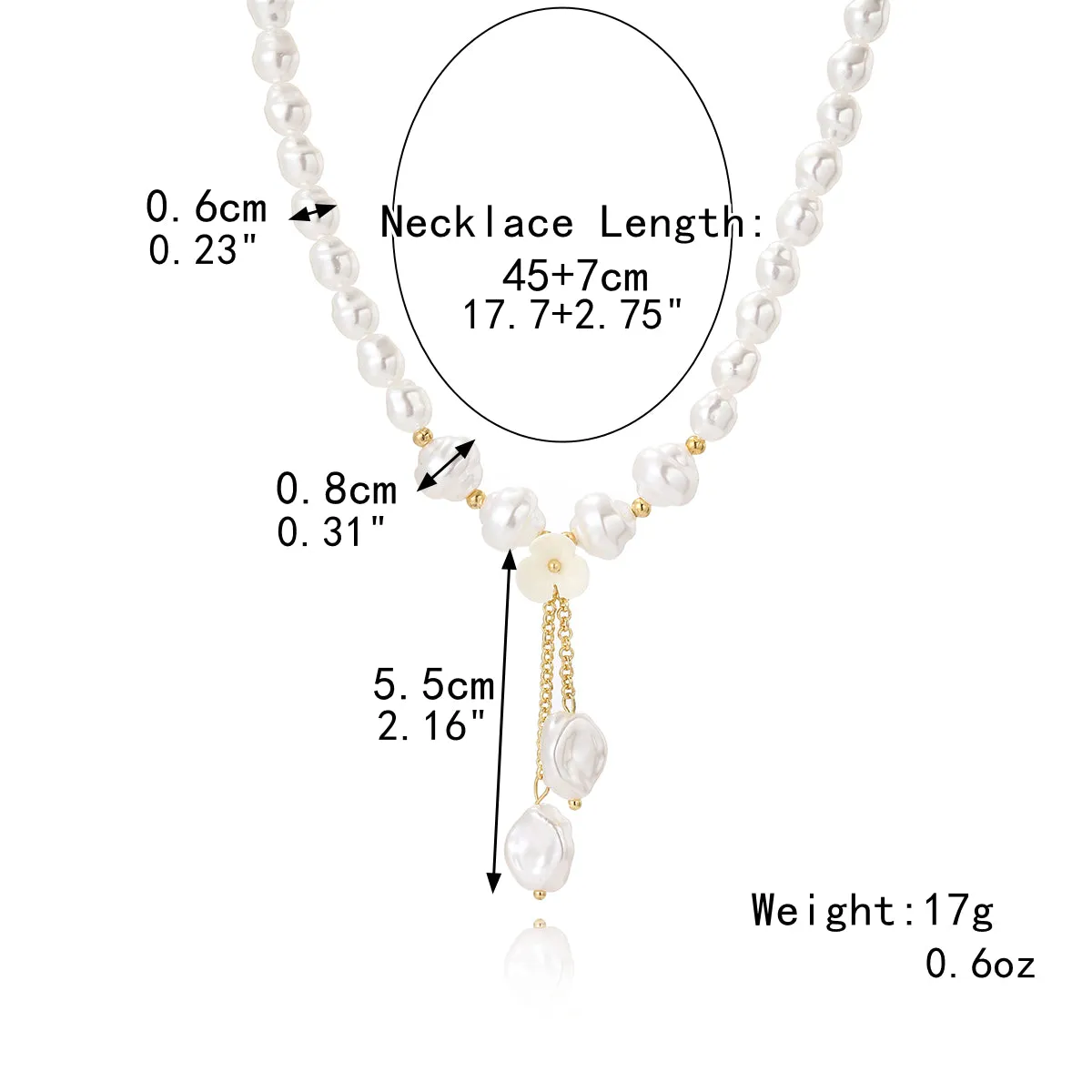 Trendy 2023 Baroque Pearl Pendant Necklace - Great Quality, Lightweight & Perfect Gift