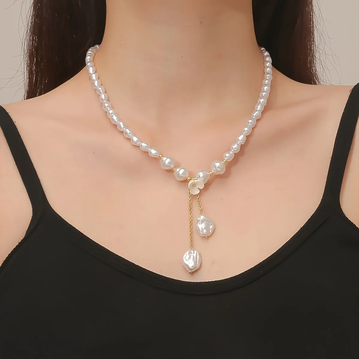 Trendy 2023 Baroque Pearl Pendant Necklace - Great Quality, Lightweight & Perfect Gift