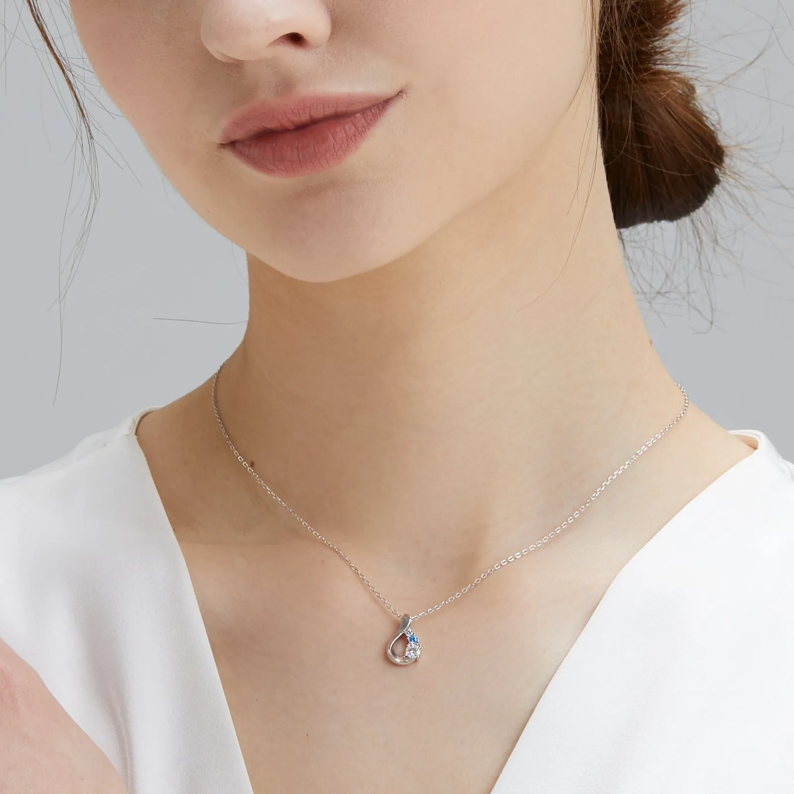 Water Drop VVS1 Moissanite Pendant Necklace for Women 0410 BL