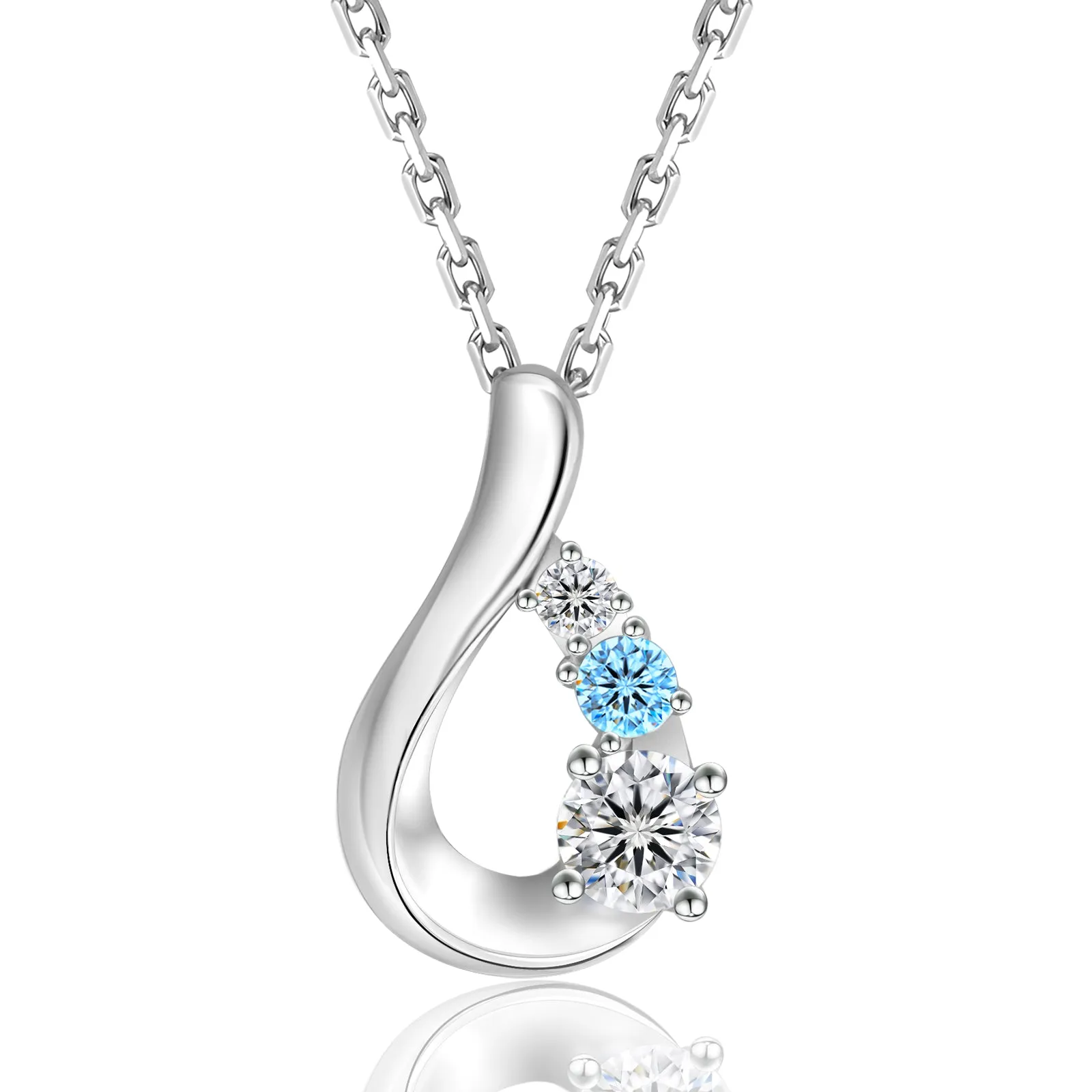 Water Drop VVS1 Moissanite Pendant Necklace for Women 0410 BL